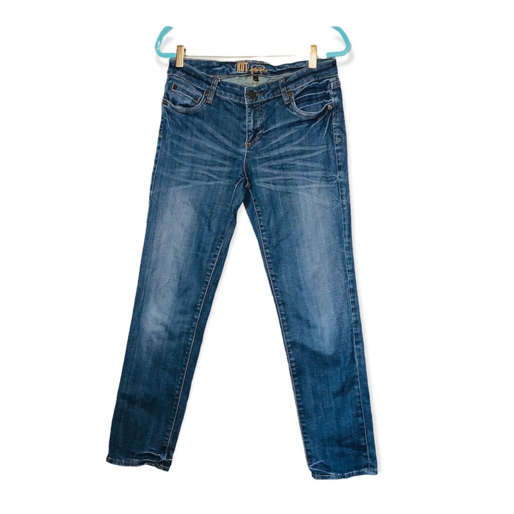 Kut from the Kloth Dark Blue Midrise Straight Leg Jeans - Picture 2 of 10